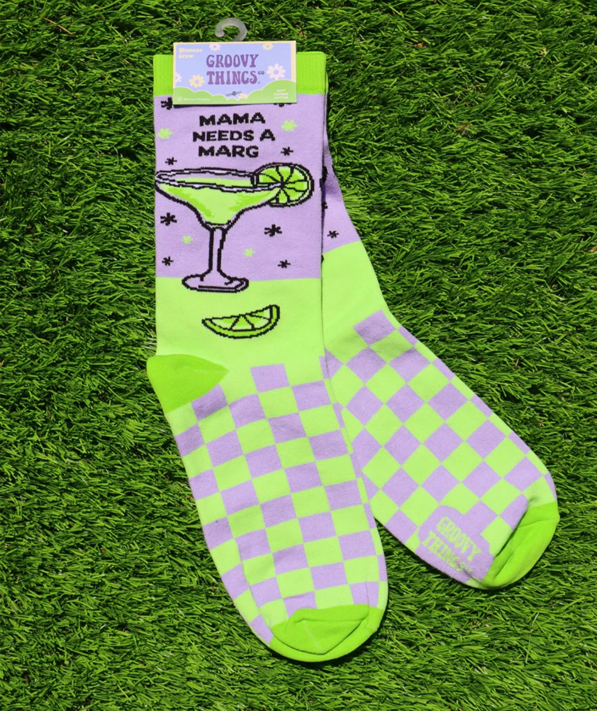GROOVY THINGS Brand Ladies MARGARITA Socks Mama Needs A Marg - Novelty Socks And Slippers