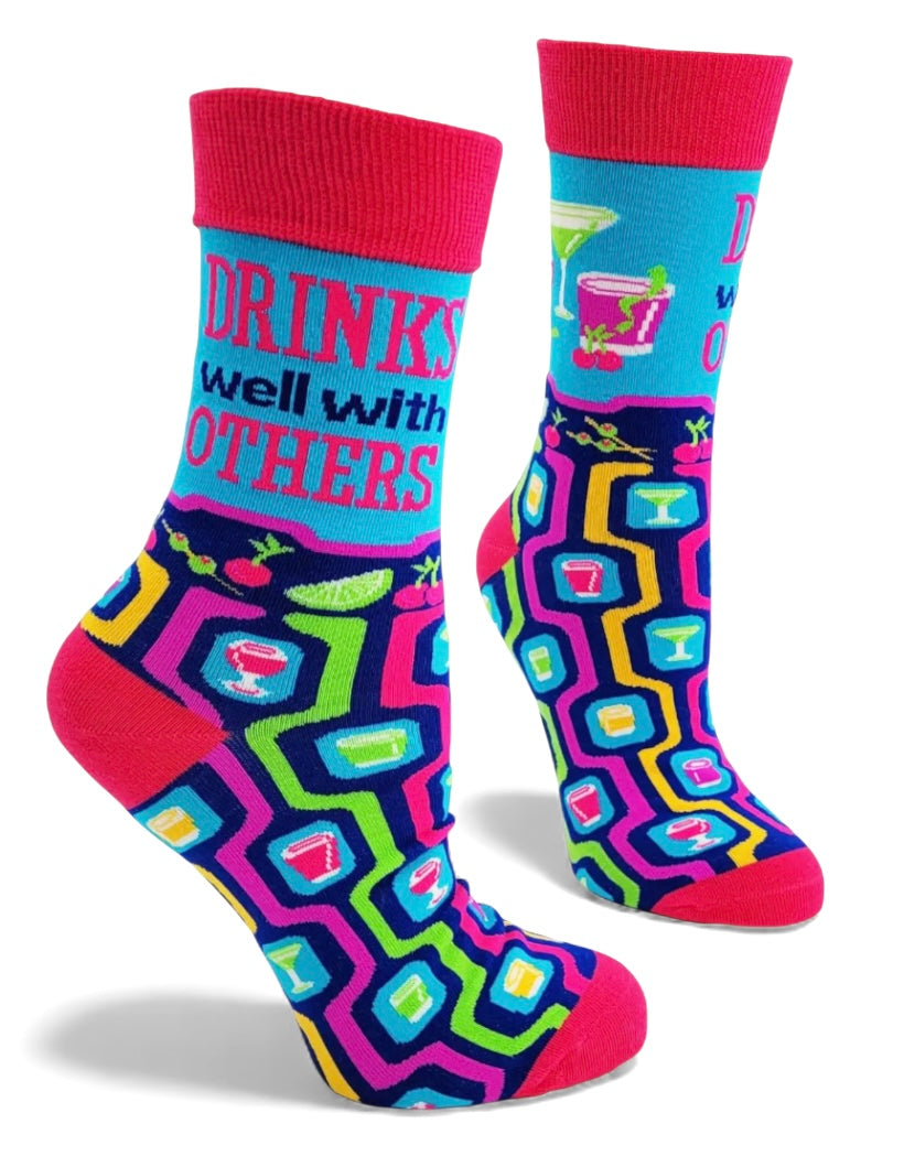 DRINKS WELL WITH OTHERS Ladies Socks FABDAZ Brand - Novelty Socks And Slippers
