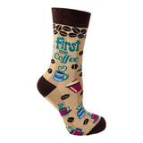 FIRST THE COFFEE THEN THE THINGS Ladies Socks FABDAZ Brand
