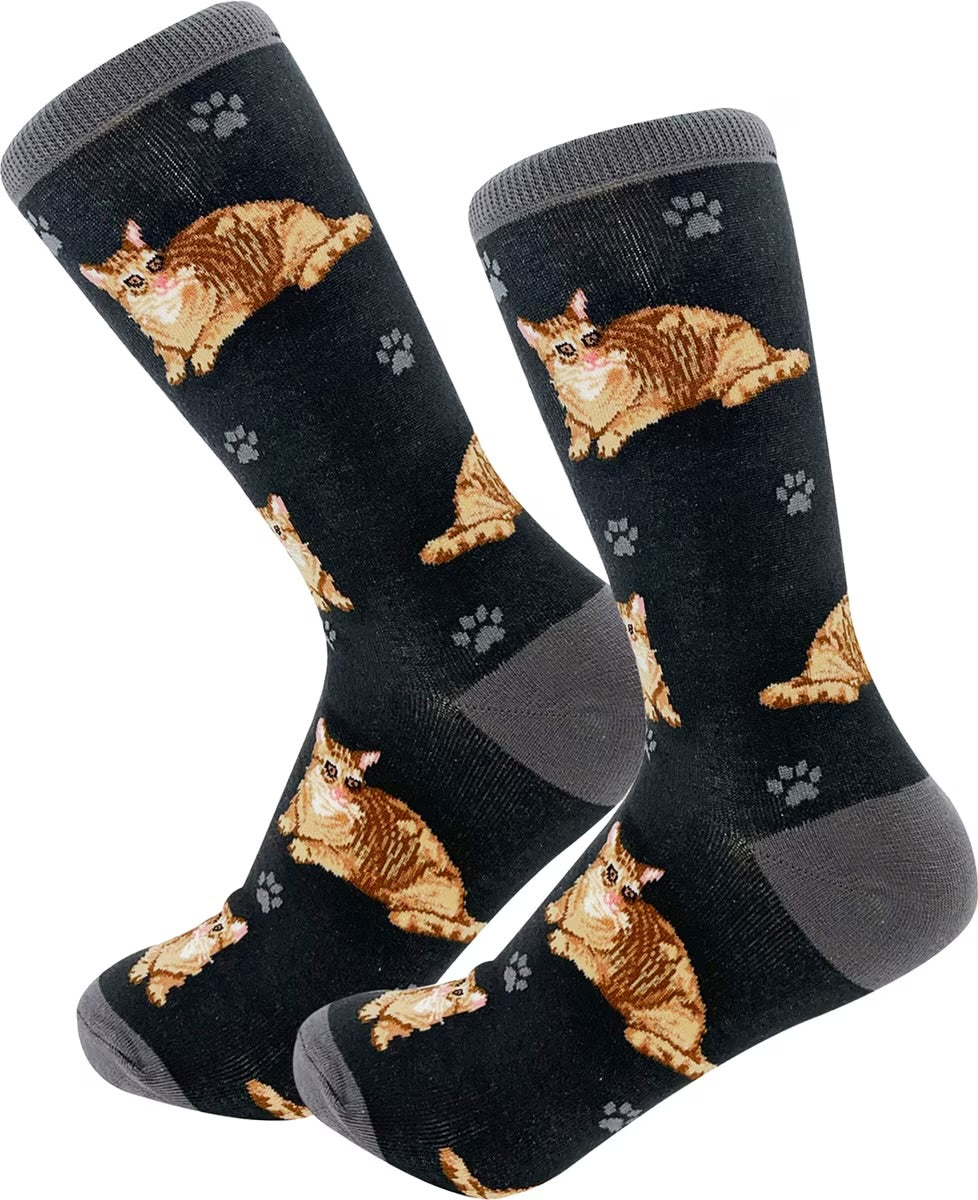 ORANGE TABBY Cat Adult Unisex Socks By E&S Pets Choose Style