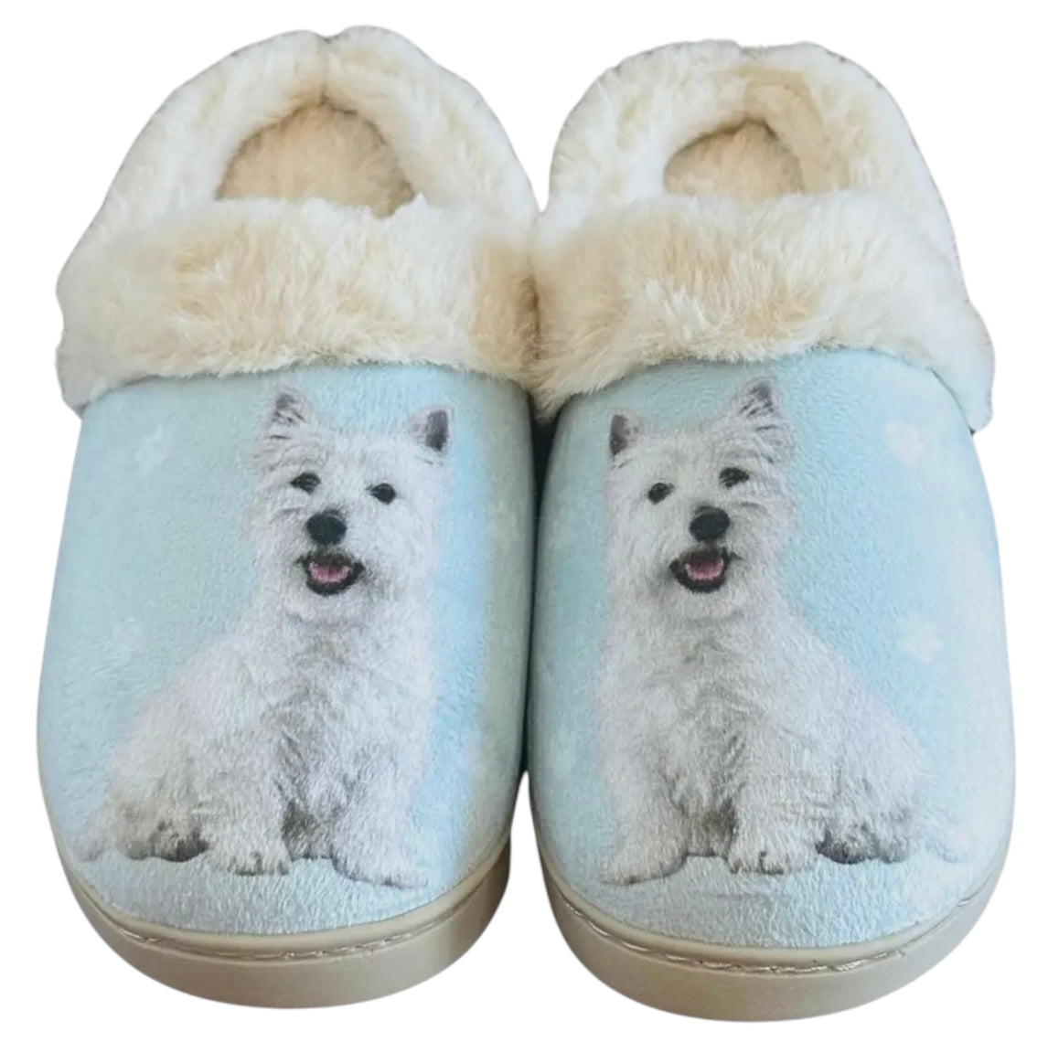 SNUGGS Memory Foam WESTIE Dog Non Slip Slippers By E&S Pets (Choose Size) - Novelty Socks And Slippers