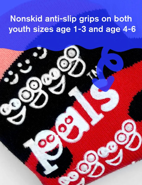 PALS Socks Brand Unisex Toddler LADYBUG & CATERPILLAR Mismatched Gripper Bottom Socks - Novelty Socks And Slippers