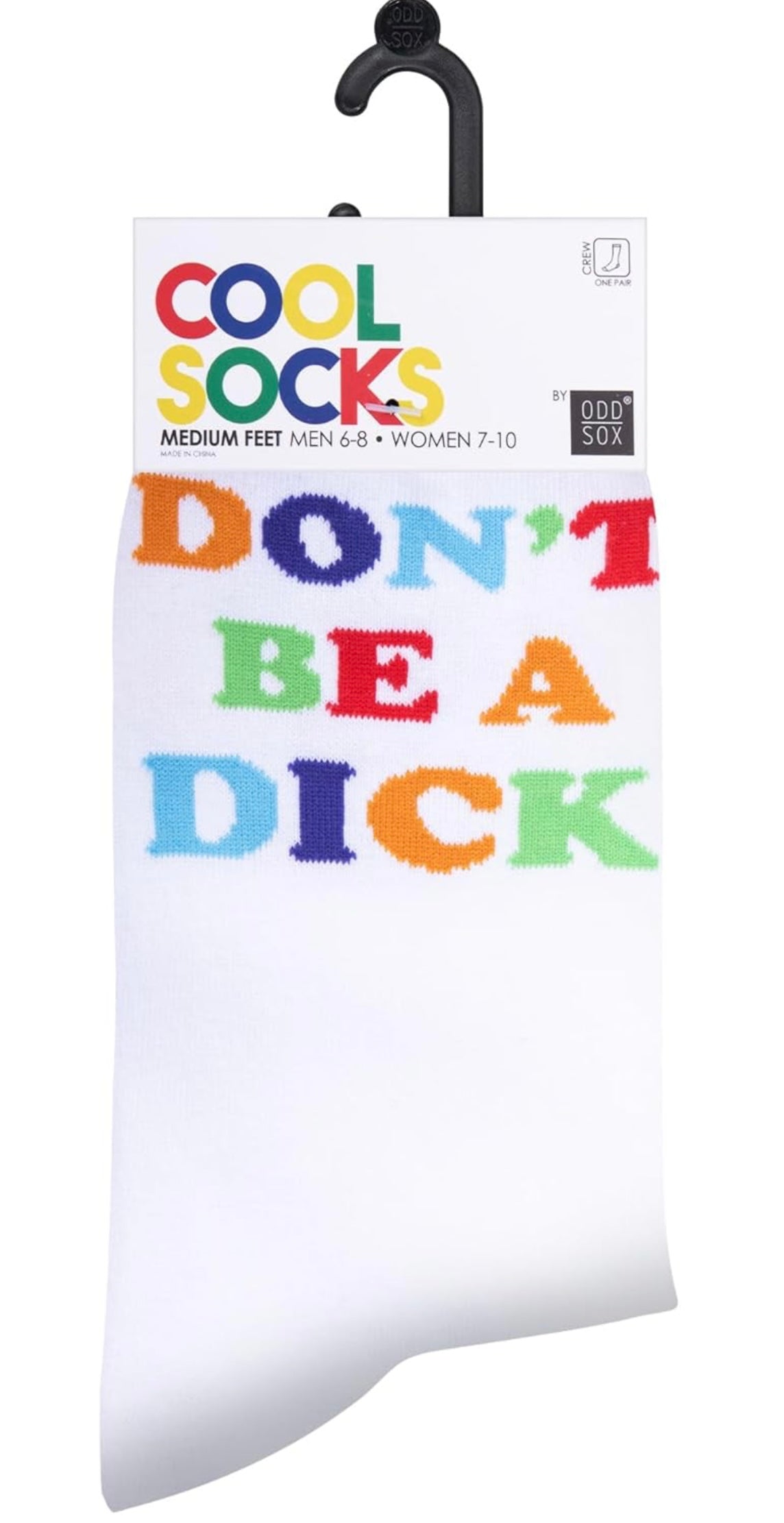 COOL SOCKS Brand Unisex DON’T BE A DICK Socks Size Medium - Novelty Socks And Slippers