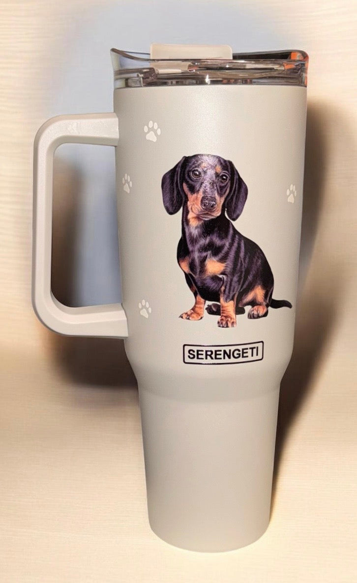Dog & Cat Stainless Steel Ultimate 40 Oz. Tumbler Hot & Cold Travel Mug By E&S Pets (Choose Breed)