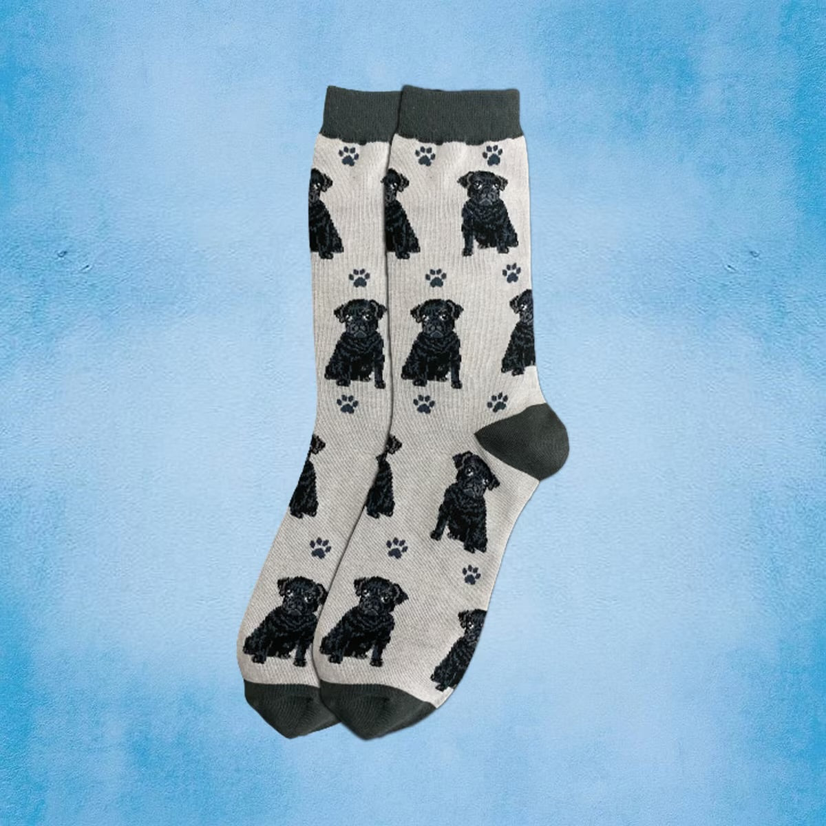 BLACK PUG Dog Adult Unisex Socks By E&S Pets Choose Style