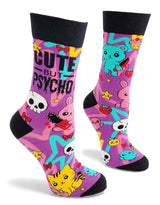 CUTE BUT PSYCHO Ladies Socks Fabdaz Brand - Novelty Socks And Slippers