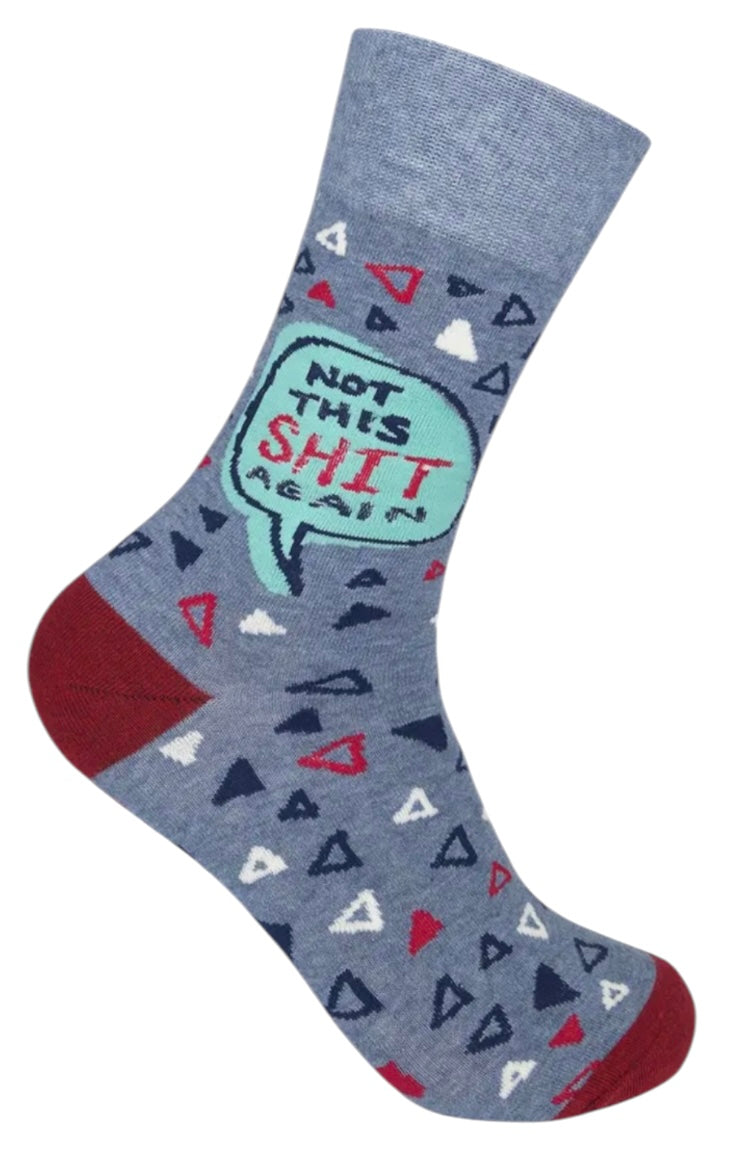 FUNATIC Brand Unisex ‘NO THIS SHIT AGAIN’ Socks - Novelty Socks And Slippers
