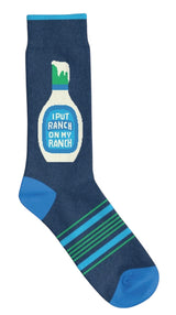 I PUT RANCH ON MY RANCH Adult Unisex Socks FUNATIC Brand - Novelty Socks And Slippers