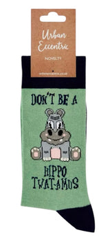 URBAN ECCENTRIC Unisex DON'T BE A HIPPO-TWAT-AMOS Socks - Novelty Socks And Slippers