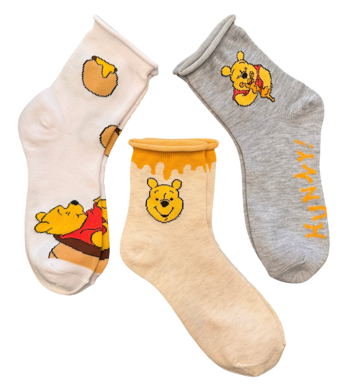 Disney WINNIE THE POOH Ladies 3 Pair Of Socks (Choose Style)