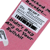 COOL SOCKS Brand Unisex CHECKED MY RECEIPT DIDN’T BUY ANY OF YOUR BULLSHIT Socks - Novelty Socks And Slippers