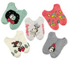 PEANUTS Ladies CHRISTMAS 5 Pair Of Snoopy No Show Socks ‘REINDEER CROSSING’ - Novelty Socks And Slippers