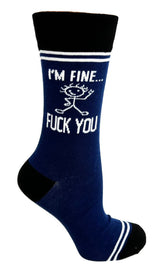 HEY NOW Brand By Fabdaz Unisex Socks I’M FINE… FUCK YOU - Novelty Socks And Slippers