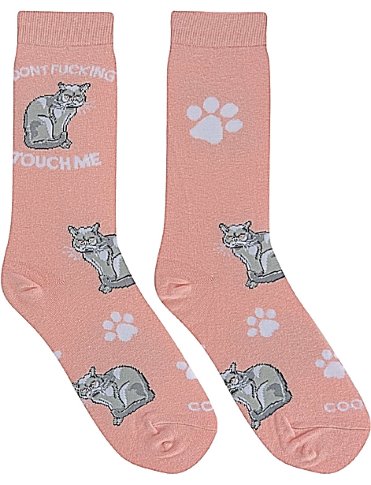 COOL SOCKS BRAND Ladies Cat DON’T FUCKING TOUCH ME Socks - Novelty Socks for Less