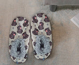COMFIES BRAND Ladies BLACK LABRADOR DOG Non-Skid SLIPPERS - Novelty Socks for Less