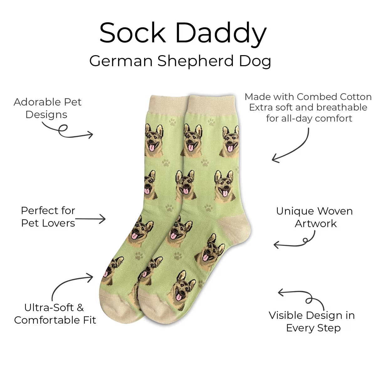 GERMAN SHEPHERD Dog Adult Unisex Socks By E&S Pets Choose Style