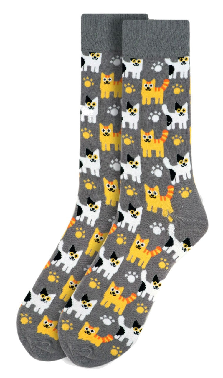 PARQUET Brand Men’s KITTEN Socks KITTENS ALL OVER - Novelty Socks And Slippers