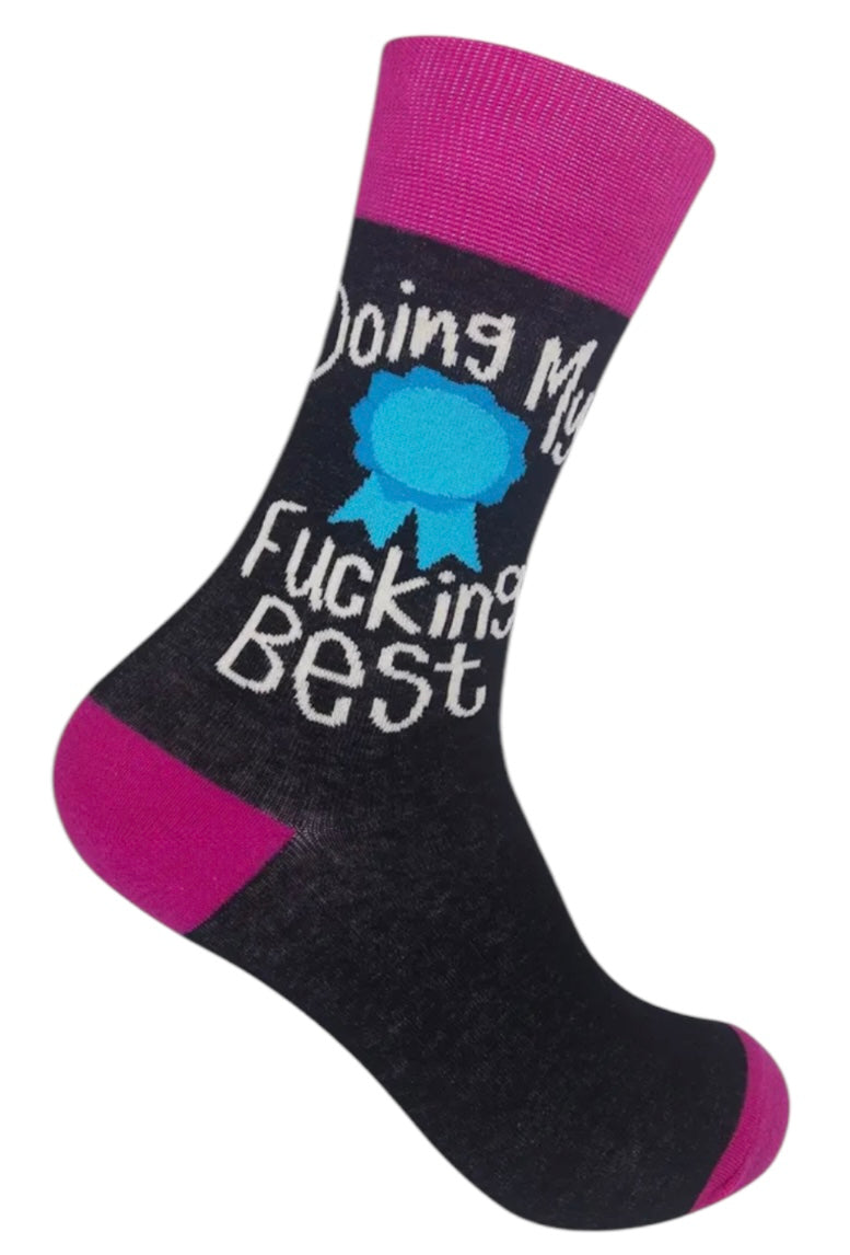 FUNATIC Brand Unisex DOING MY FUCKING BEST Socks - Novelty Socks And Slippers