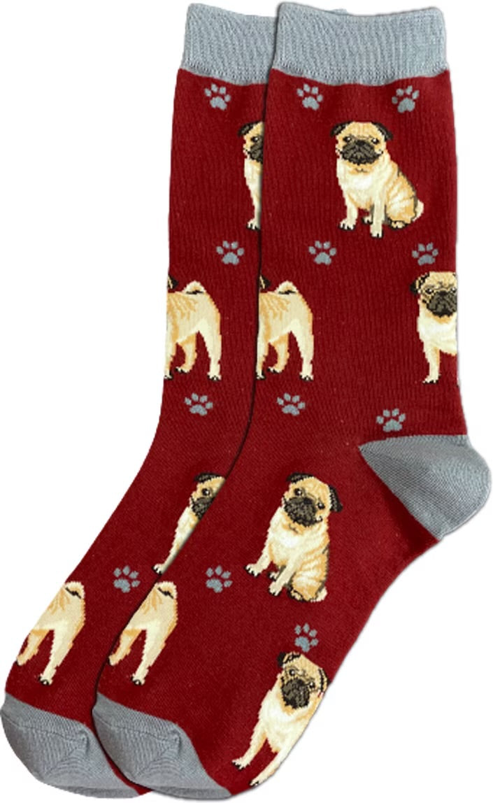 PUG DOG Adult Unisex Socks By E&S Pets Choose Style