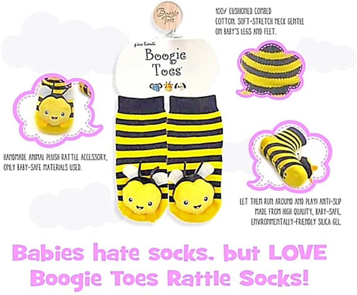 BOOGIE TOES Unisex Baby WOOLLY SHEEP LAMB Rattle Gripper Bottom Socks By Piero Liventi - Novelty Socks And Slippers