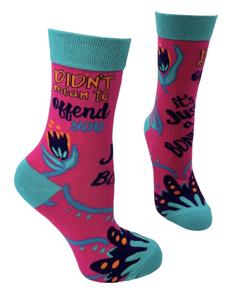 DIDN’T MEAN TO OFFEND YOU IT'S JUST A BONUS Ladies Socks FABDAZ Brand - Novelty Socks And Slippers