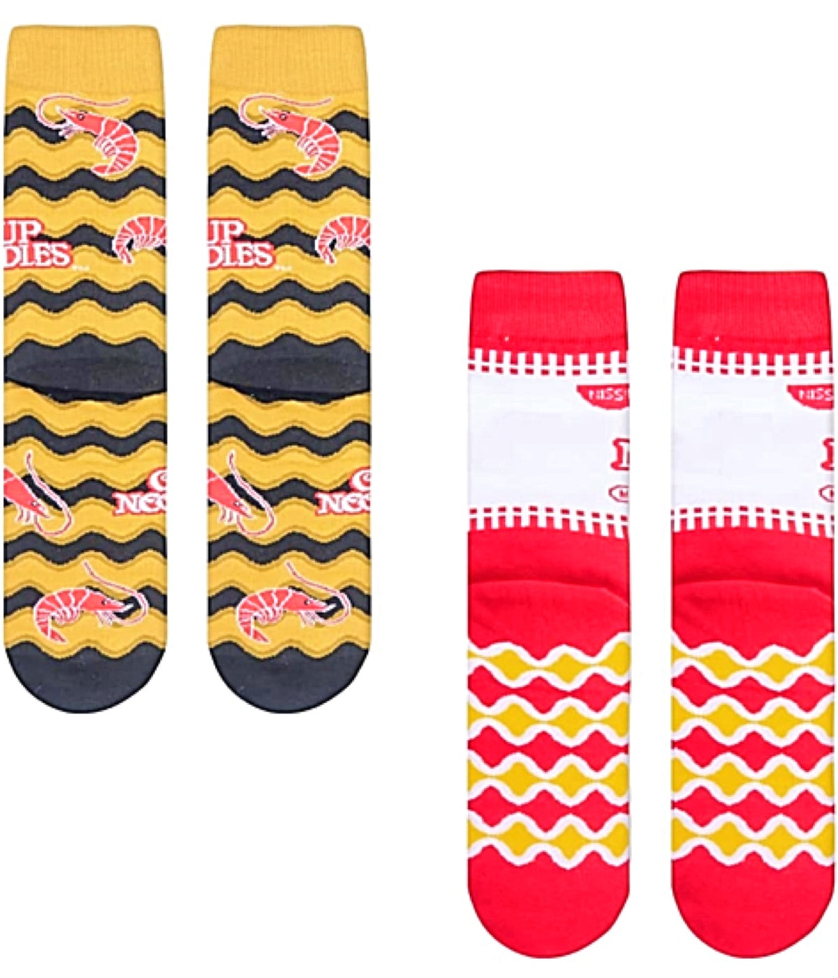 NISSIN CUP NOODLES Unisex 2 Pair Of Socks ODD SOX Brand - Novelty Socks for Less