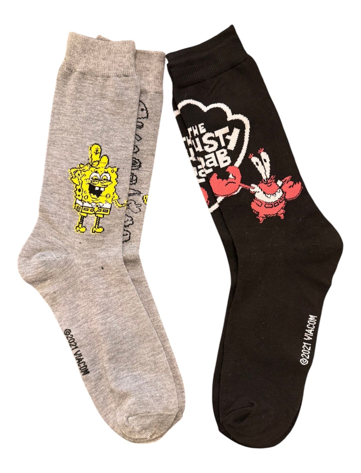 SPONGEBOB SQUAREPANTS Men’s 2 Pair Of Socks MR. KRABS & SPONGEBOB ‘THE KRUSTY KRAB’