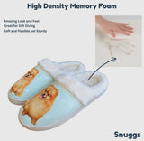 SNUGGS Memory Foam POMERANIAN Dog Non Slip Slippers By E&S Pets (Choose Size) - Novelty Socks And Slippers