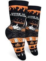 GROOVY THINGS CO. Ladies QUEEN OF HALLOWEEN Socks - Novelty Socks And Slippers