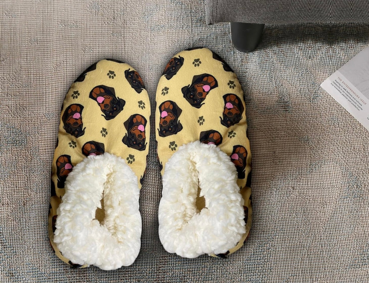 COMFIES BRAND Ladies ROTTWEILER DOG Non-Skid Slippers - Novelty Socks And Slippers