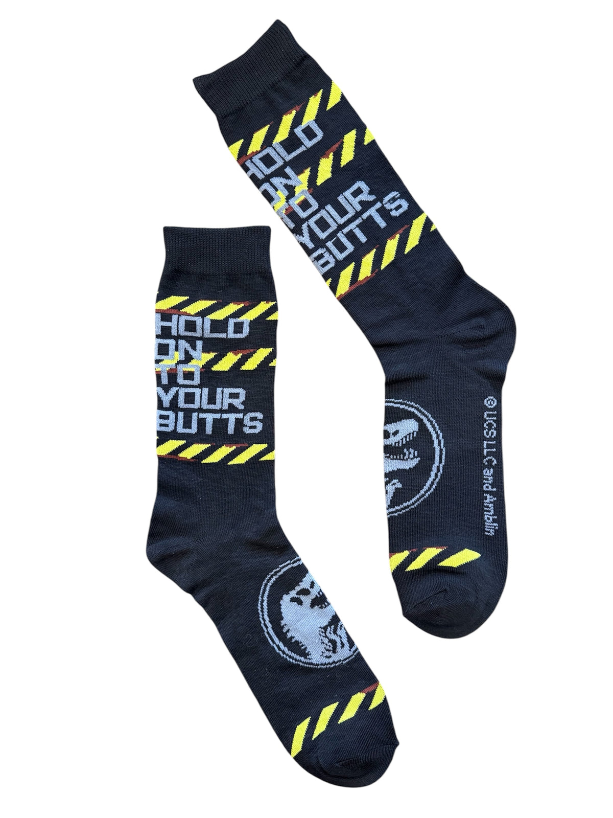JURASSIC WORLD Men’s Socks ‘HOLD ON TO YOUR BUTTS’ - Novelty Socks And Slippers