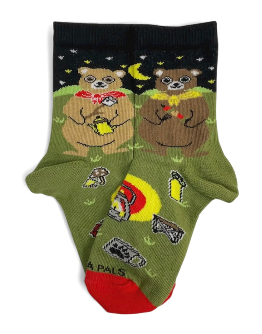 CAMPING BEARS Unisex Kids Socks Sock Panda Brand Kids Age 3-5 - Novelty Socks And Slippers