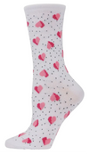MeMoi Brand Ladies VALENTINES DAY Socks Floating Hearts All Over - Novelty Socks And Slippers