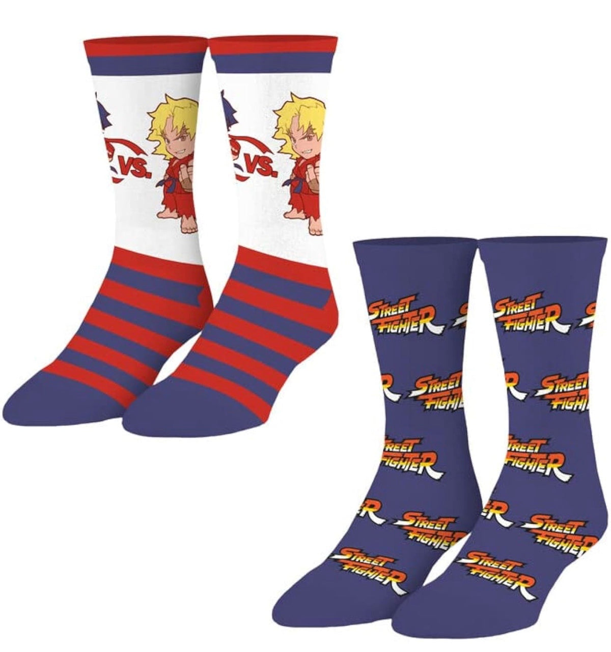 STREET FIGHTER UNISEX 2 PAIR OF SOCKS ODD SOX BRAND