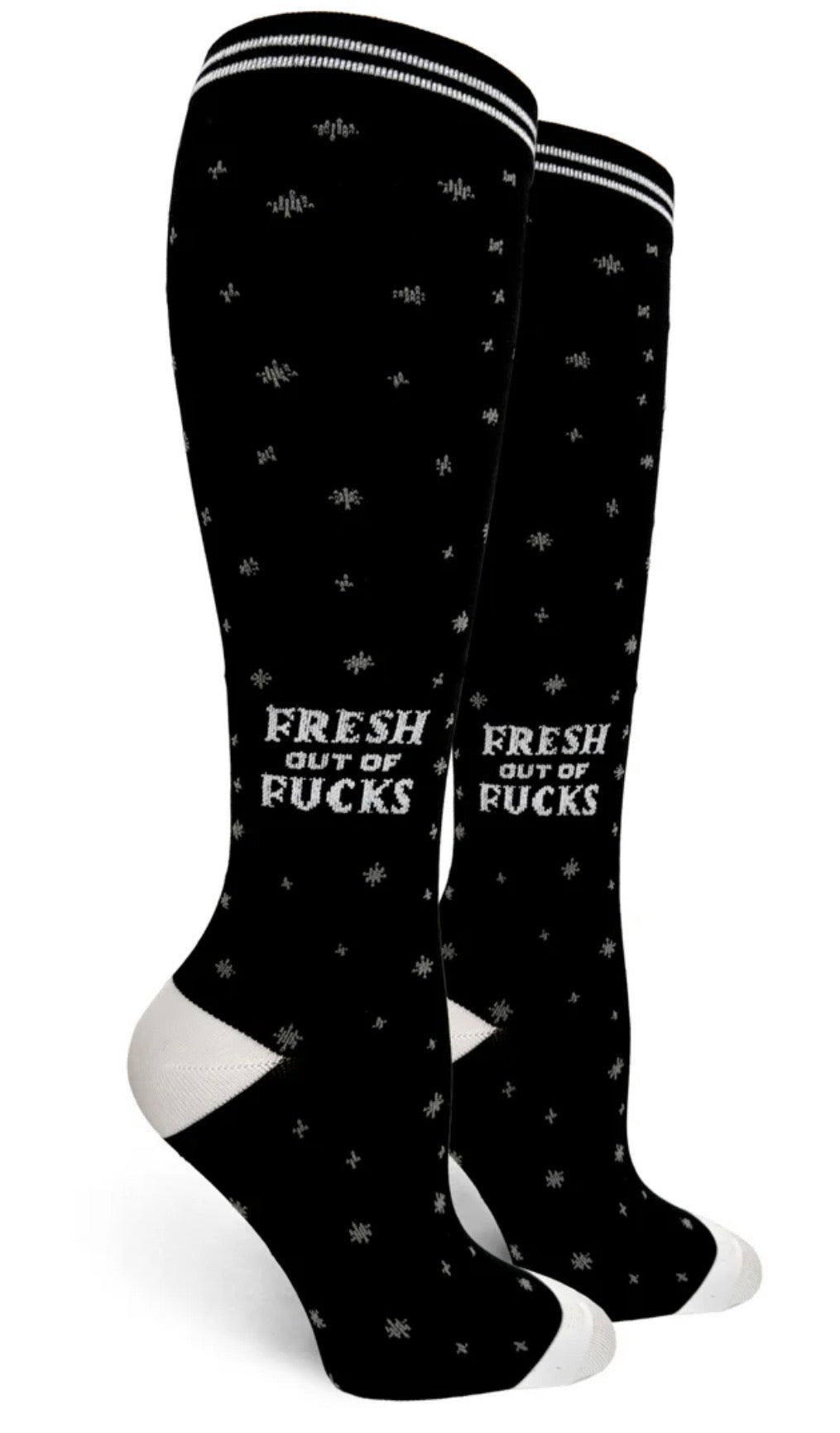 FRESH OUT OF FUCKS Ladies 15-20 mmHg Compression Socks GROOVY THINGS Brand - Novelty Socks And Slippers