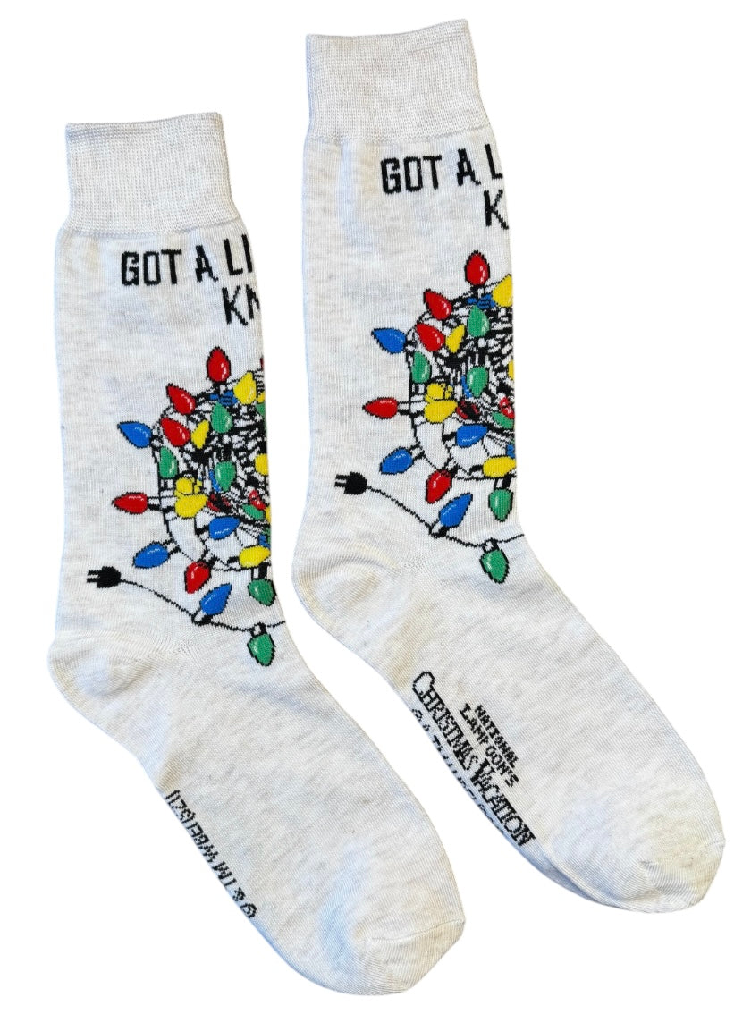 NATIONAL LAMPOONS CHRISTMAS VACATION Men’s Socks ‘GOT A LITTLE KNOT HERE’ - Novelty Socks And Slippers