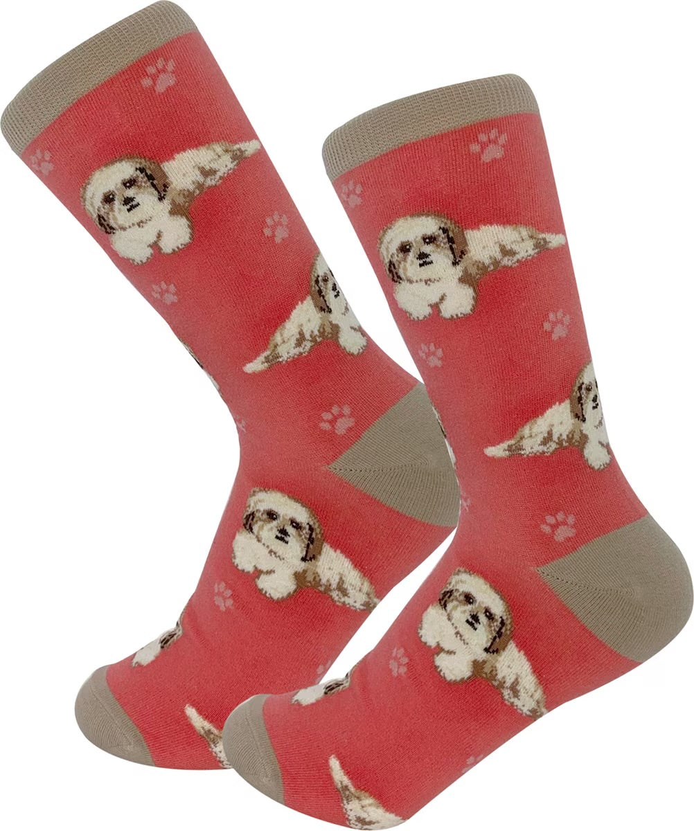 BEIGE SHIH TZU Dog Adult Unisex Socks By E&S Pets Choose Style