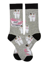 TWO BRIDES Unisex Adult Lesbian Pride Socks Says 'JUST MARRIED' PRIMITIVES BY KATHY Brand