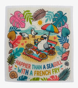 SILLY SAYINGS Set Of 3 Swedish Dishcloths Happier Than A Seagull With A French Fry