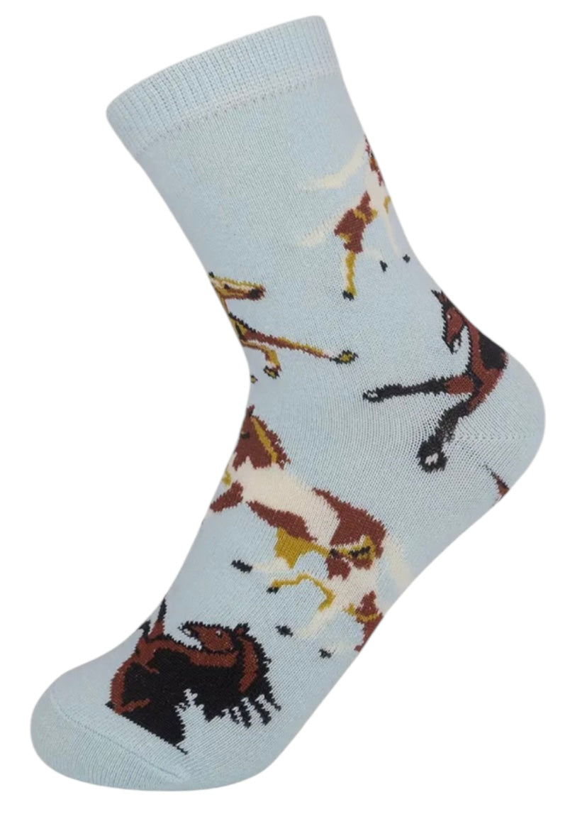 FUNATIC Brand Unisex Kids HORSE Socks Horses All Over Kids Age 7-10 - Novelty Socks And Slippers