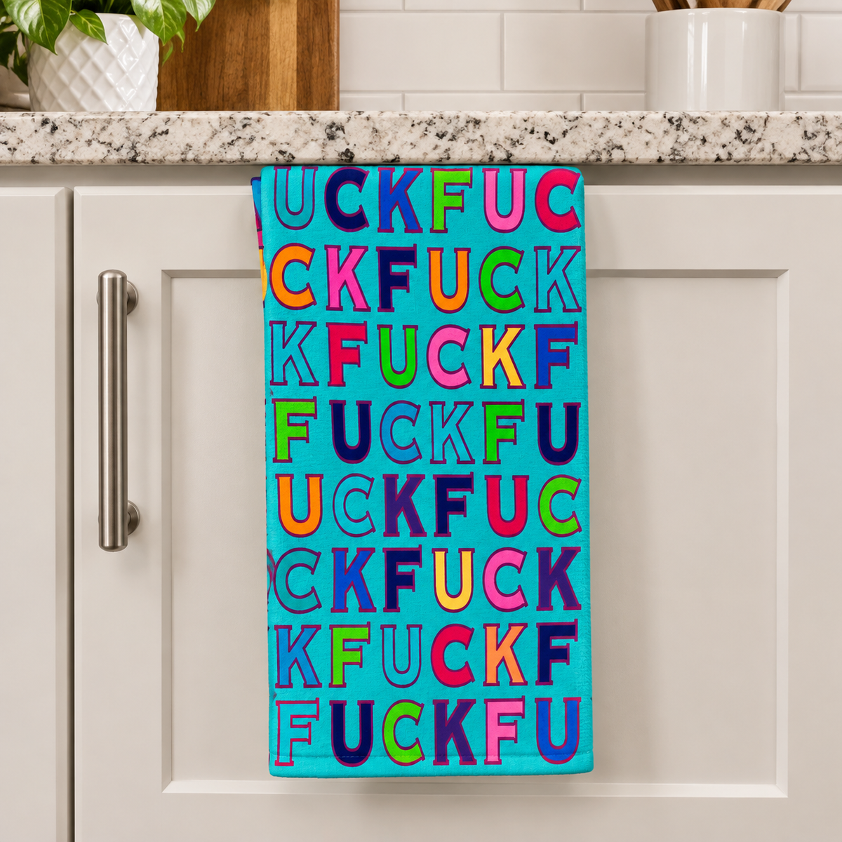 FUCK All Over Kitchen Tea Towel FABDAZ Brand