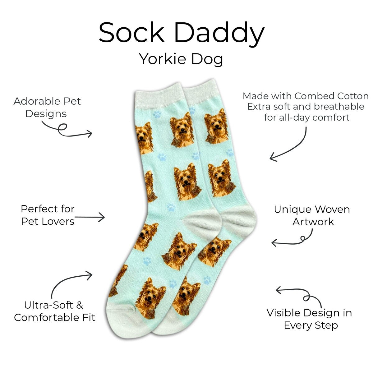 YORKIE Dog Adult Unisex Socks By E&S Pets Choose Style