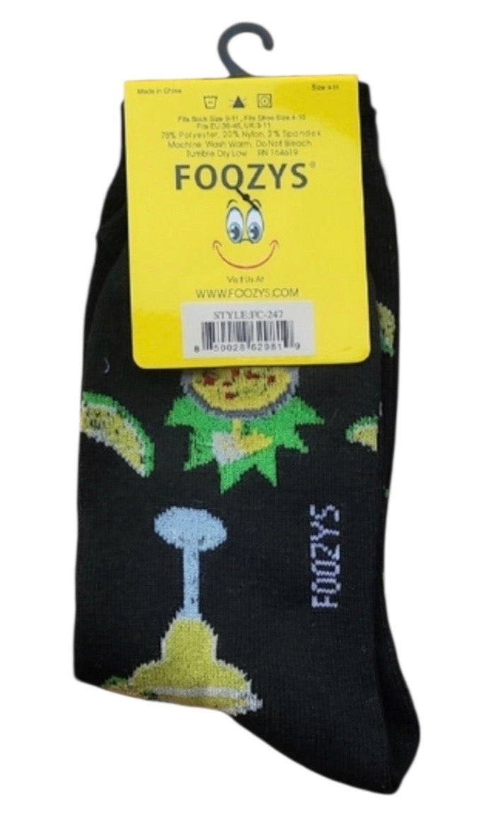MARGARITAS & NACHOS Ladies Socks FOOZYS Brand - Novelty Socks And Slippers