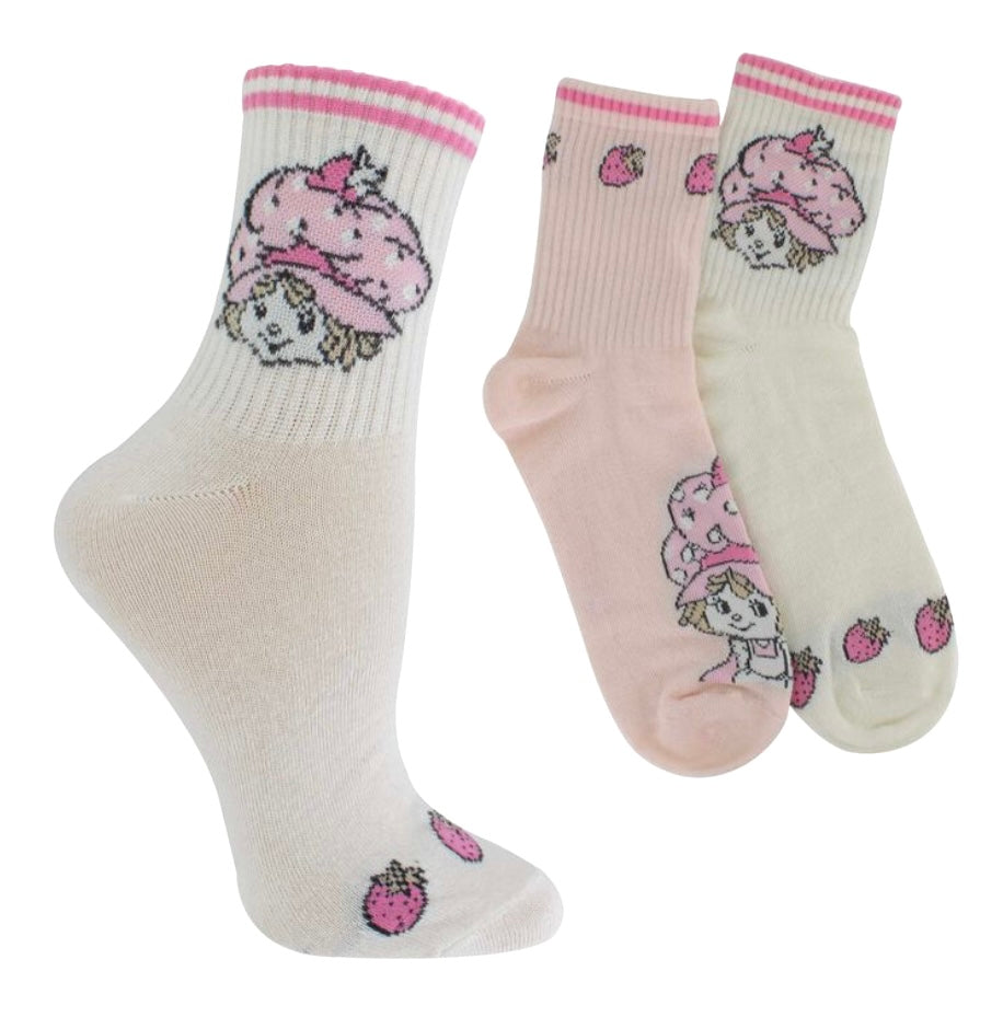 STRAWBERRY SHORTCAKE Ladies 2 Pair Of Socks - Novelty Socks And Slippers