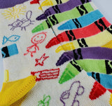 COLORFUL CRAYONS Unisex Kids Socks Kids Age 3-5 SOCK PANDA Brand - Novelty Socks And Slippers