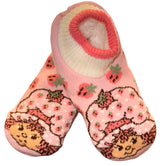 STRAWBERRY SHORTCAKE Ladies Shortie Gripper Bottom Slipper Socks - Novelty Socks And Slippers
