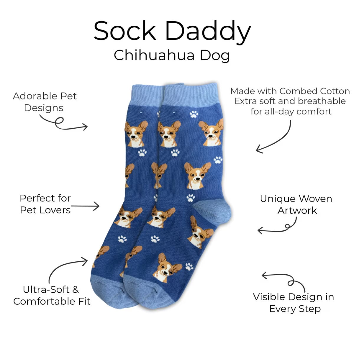 TAN CHIHUAHUA Dog Adult Unisex Socks By E&S Pets Choose Style