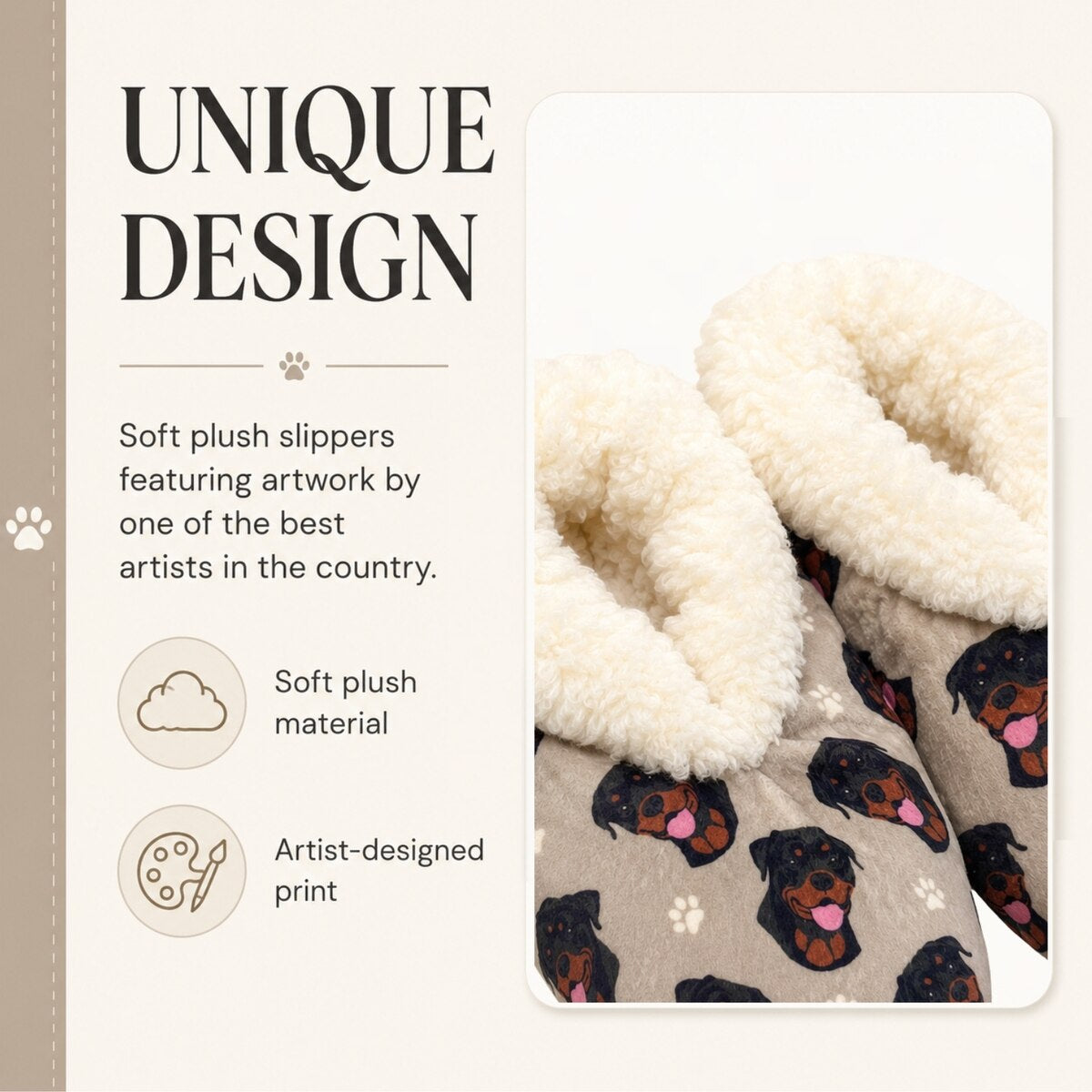 ROTTWEILER Dog Ladies Non-Slip Slippers COMFIES BRAND By E&S Pets