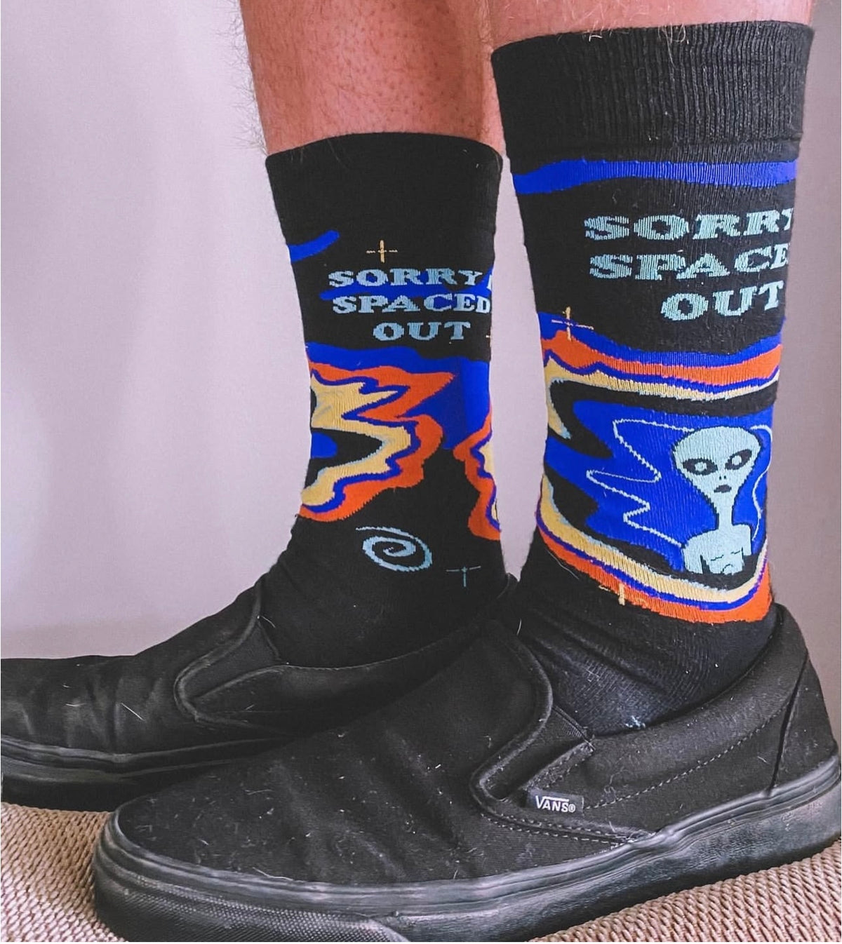 GROOVY THINGS Co. Brand Men’s ALIEN Socks ‘SORRY I SPACED OUT’ - Novelty Socks And Slippers