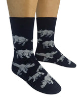 RHINOCEROS Adult Unisex Socks FUNATIC Brand - Novelty Socks And Slippers